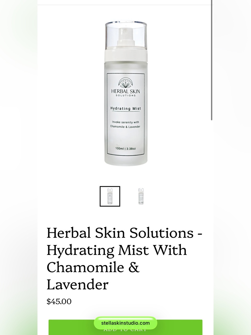 Herbal Skin Solutions - Hydrating Mist With Chamomile & Lavender 100ml